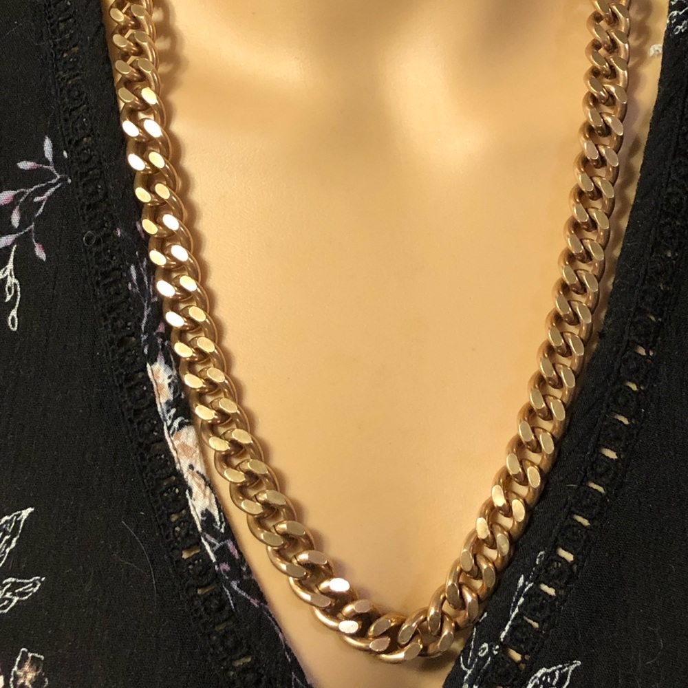 ♥️♥️♥️Vintage 333 8K Yellow Gold Filled Chunky Curb Chain Necklace 24” length - Picture 13 of 13